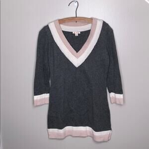 Anthropologie Ruby Moon Gray Pink Sweater Pullover Tunic Dress
